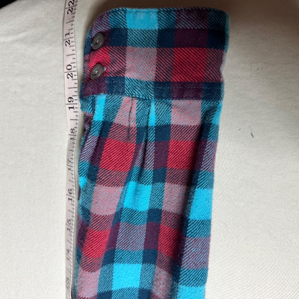 Patagonia Flannel Womens Size 6 Blue Red Pink Plaid Flannel Organic Cotton - Picture 5 of 7